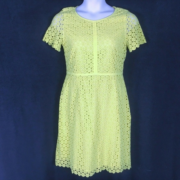 Lands' End Dresses & Skirts - Lands End 10 Yellow Floral Crochet Dress